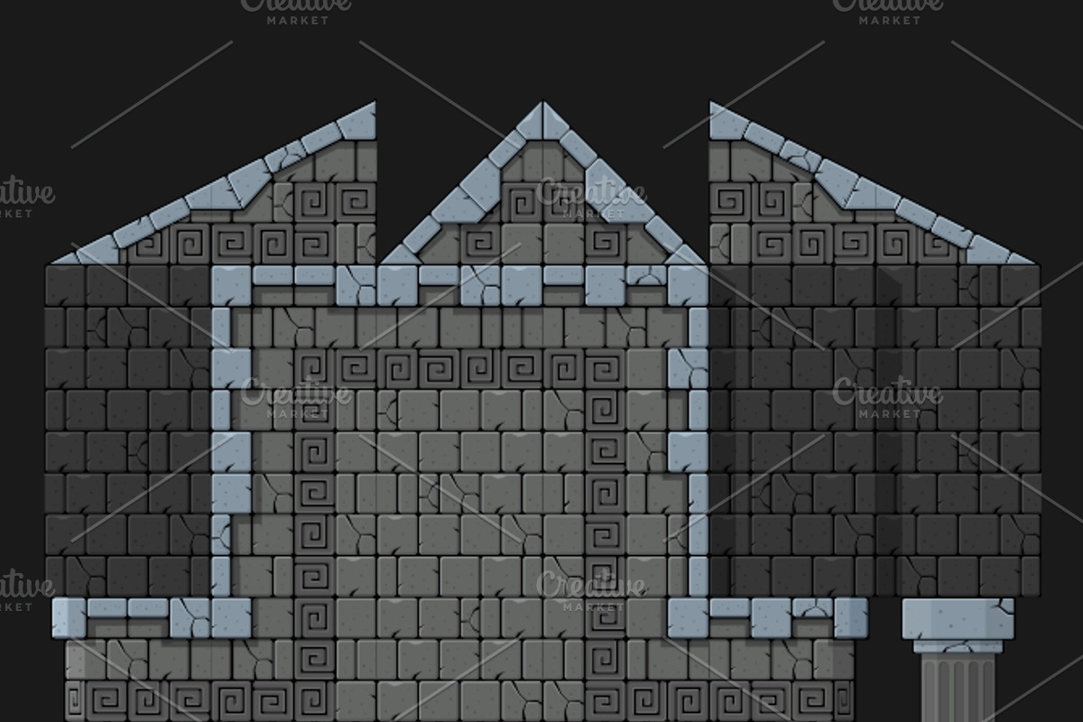 Platformer Game Tile Set 9, an Illustration by pzUH (Photo 4 of 5)