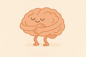 brain hugging itself, generative AI, a Photo by Nito