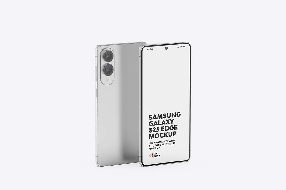 Samsung Galaxy S25 Edge Mockup, an Android Mockup by UnicDesign (Photo 11 of 13)