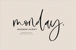 Monday Script, a Script Font by Flawless And Co