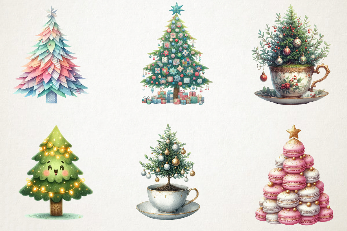Christmas Trees Clipart, an Illustration by RobertsArt (Photo 4 of 7)