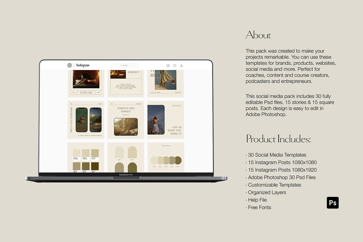 Instagram Creator Social Templates, a Social Media Template by Love Radiation Studio (Photo 3 of 16)