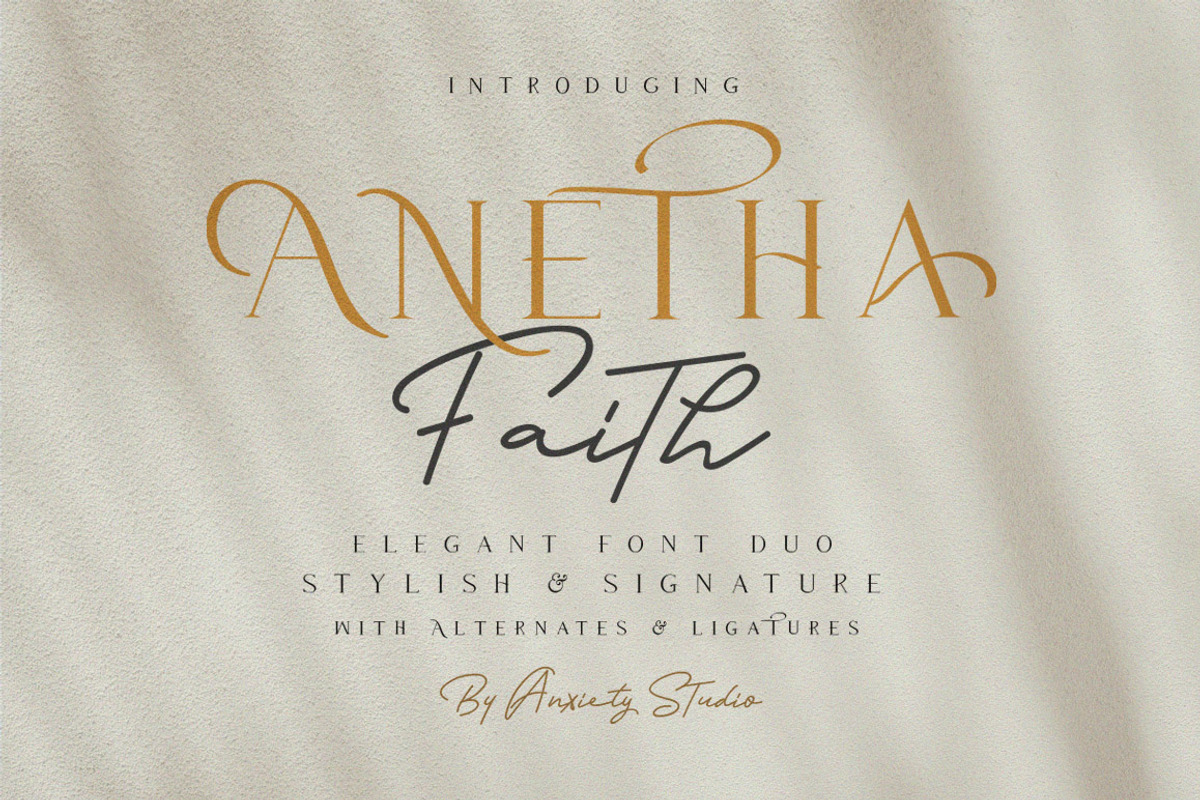 Anetha Faith Signature Font Duo preview 2