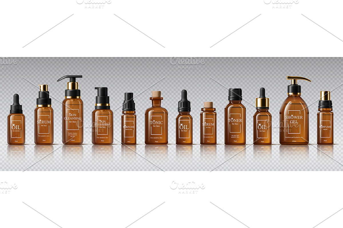 Realistic amber glass cosmetic, an Illustration by Buch&Bee (Photo 3 of 3)