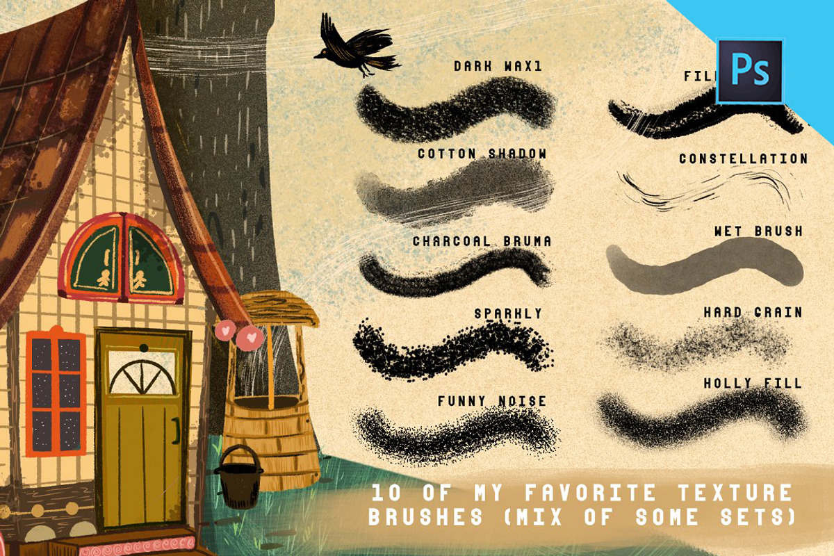 Storybook studio Photoshop, a Brush Add-On by Eliza Moreno Illustration (Photo 2 of 3)