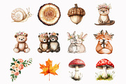 Cute Forest Animals Clip Art, an Illustration by Design Market (Thumbnail 2 of 5)