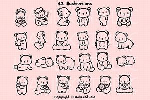 Bears SVG Illustrations - Kawaii