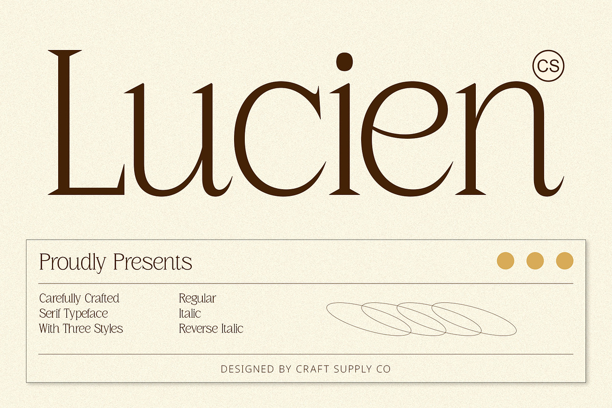 CS Lucien – Elegant Font, a Serif Font by Craft Supply Co. (Photo 1 of 8)