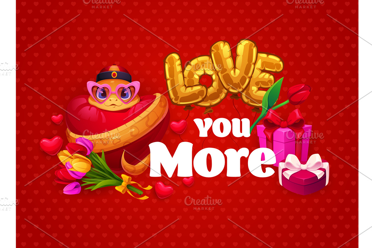 Love you more Valentine day, a Seasonal Illustration by Buch&Bee