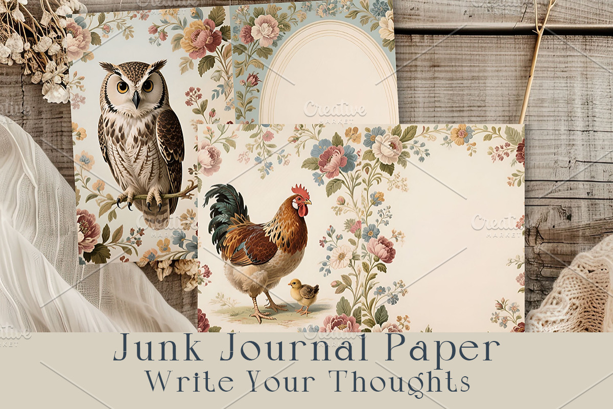 Floral Romance – Junk Journal Pages., a Decorative Illustration by GalaDesign03 (Photo 5 of 8)