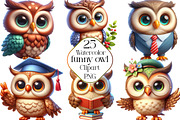 Funny Owl Isolated Clipart, an Illustration by CraftArtStudio (Thumbnail 1 of 5)