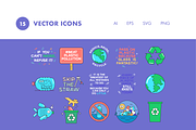 15 Earth Awareness Icons, an Illustration by Hello Mister Frank (Thumbnail 3 of 4)