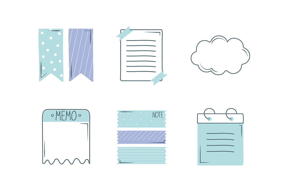 Notes and daily Icons Set, an Object Illustration by studiogstock (Photo 2 of 4)