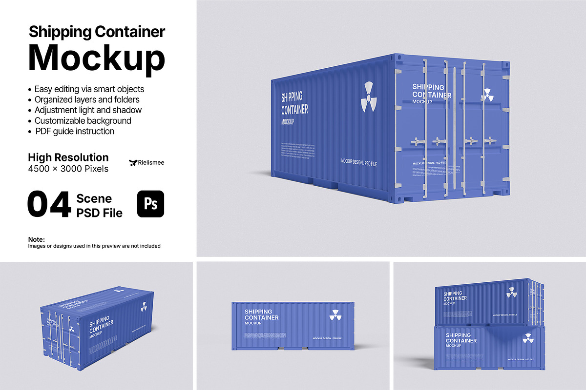 Shipping Container Mockup Bundle Set, a Cups & Container Mockup by Rielismee (Photo 1 of 5)