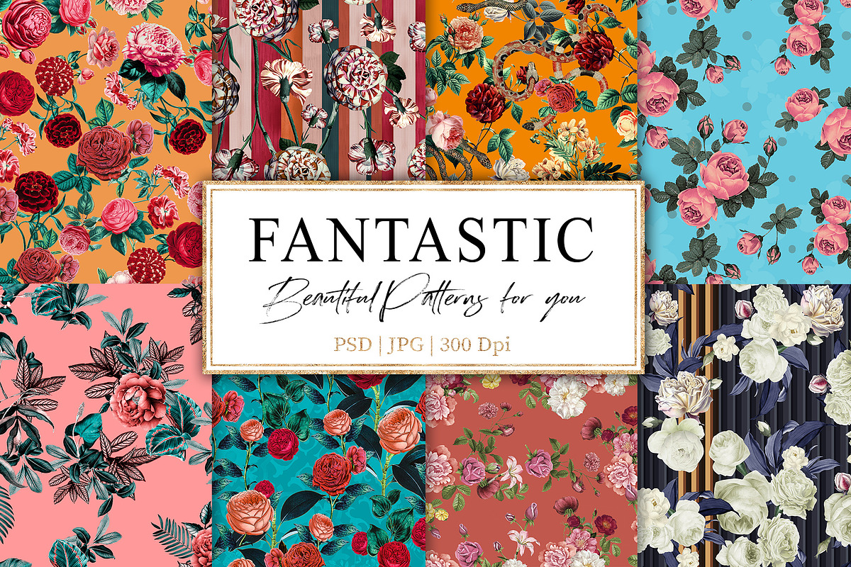Fantastic | 8 Wonderful Patterns, a Pattern Graphic by Luiz da Rolt ...