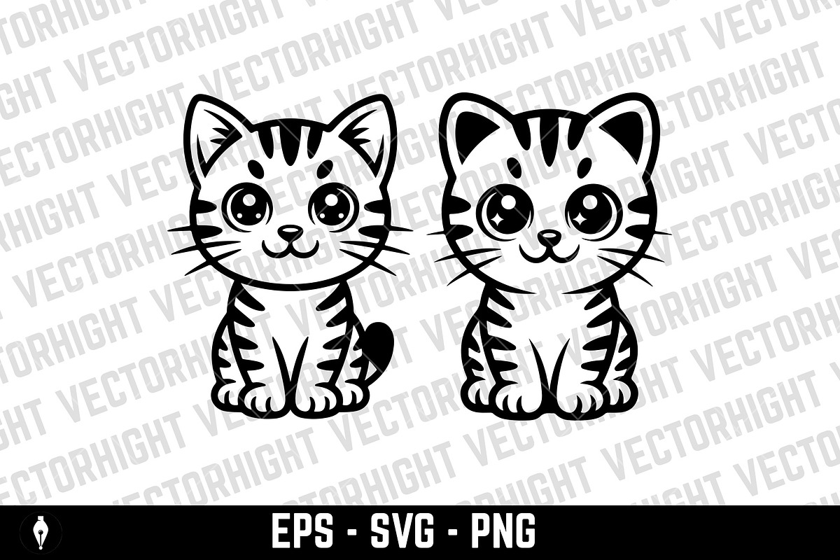 cute, friendly tabby cat, an Animal Illustration by Vectorhight (Photo 4 of 5)