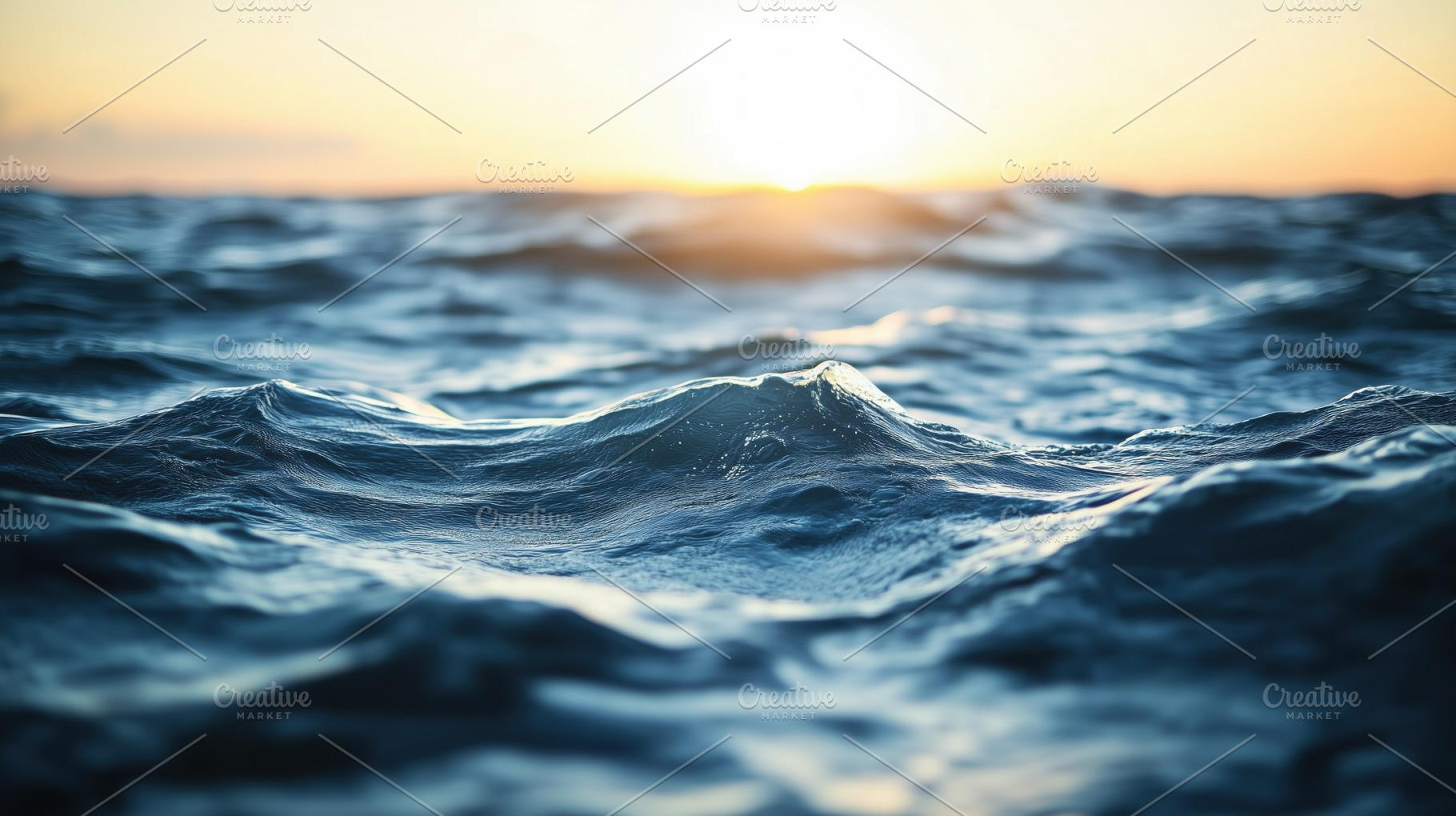 A serene view of ocean waves under a sunset, showcasing the gentle ripples and, a Photo by Textures & Backgrounds
