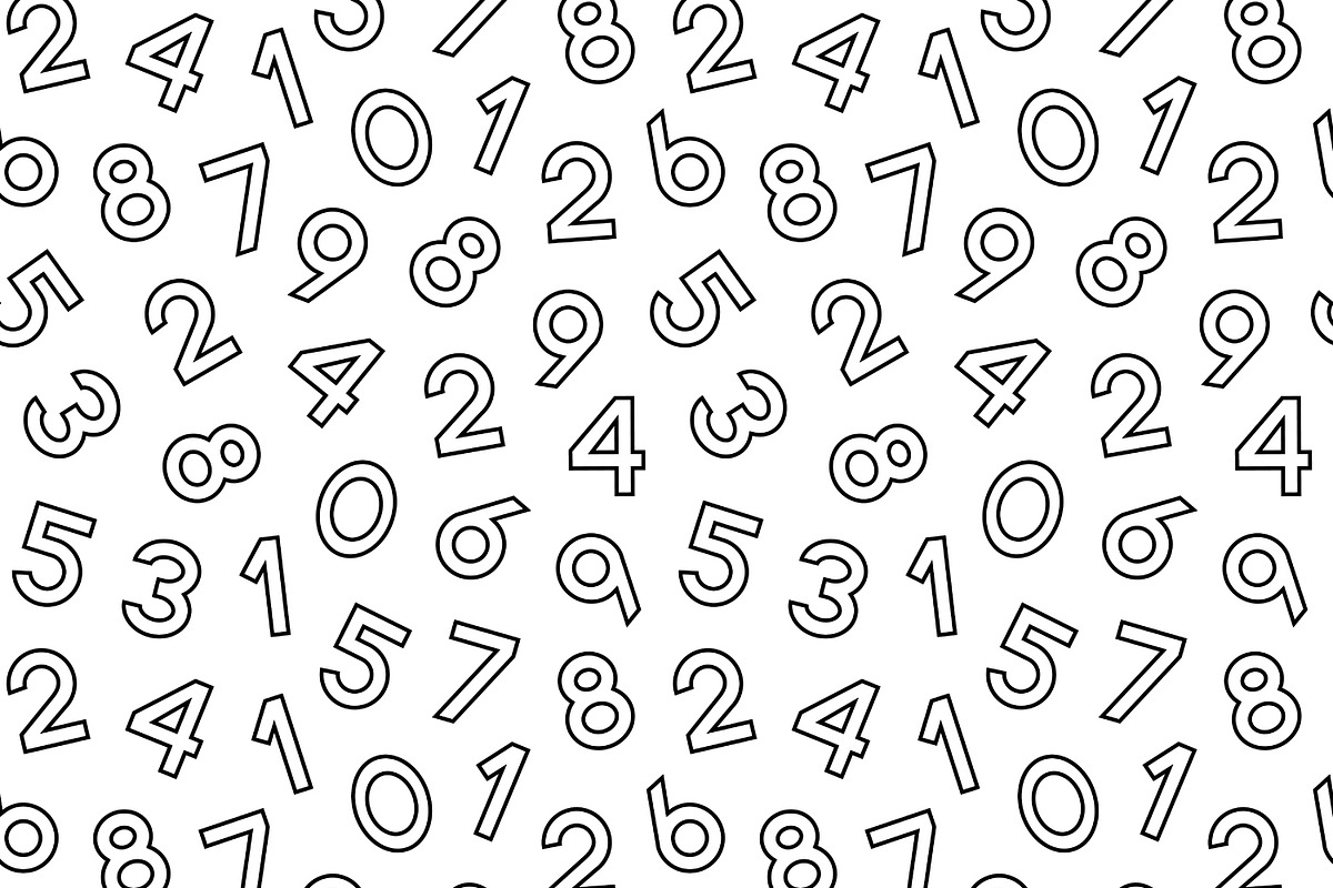 2 Seamless Patterns with Numbers, a Pattern Graphic by Absent A (Photo 1 of 2)
