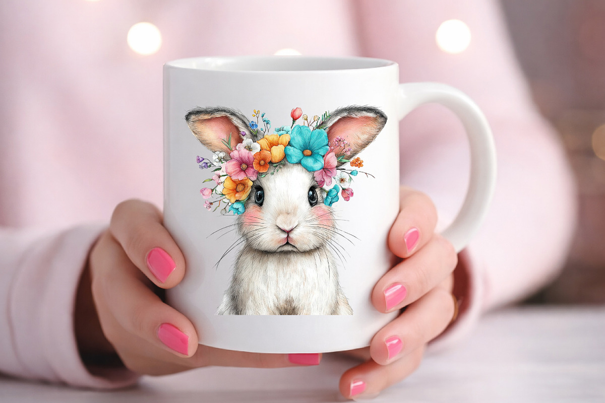 Whimsical Spring Bunny Clipart, an Illustration by Black Bird Studio (Photo 6 of 7)