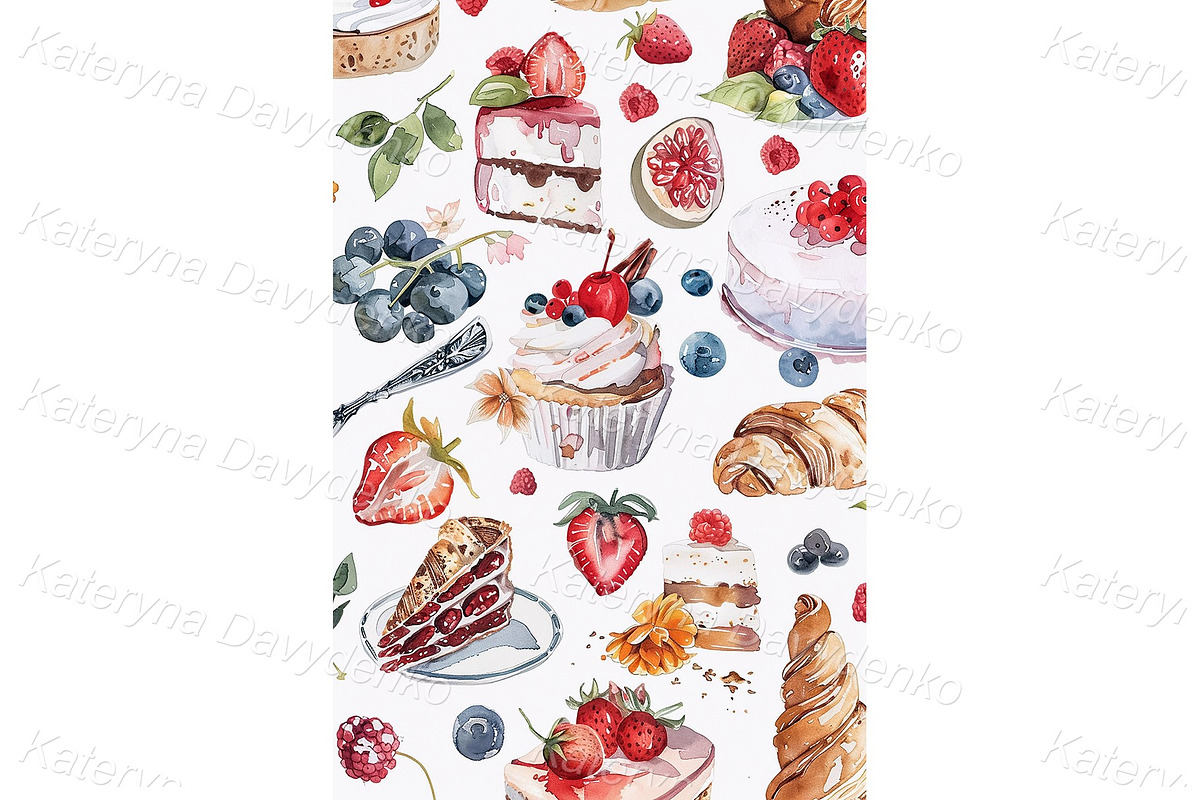 Watercolor food vertical background, a Background Graphic by Bubert Art (Photo 8 of 10)