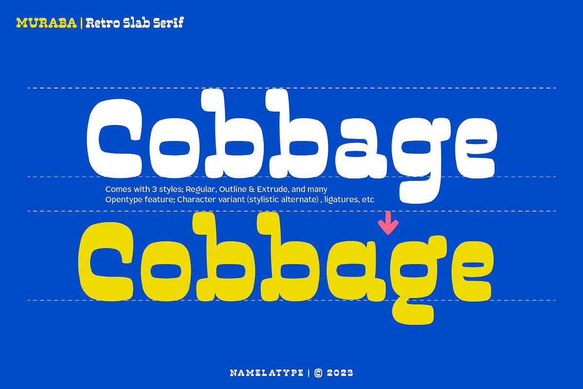 Muraba - Retro Slab Serif Font, a Slab Serif Font by Namela Studio (Photo 3 of 9)