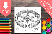 80 Sci-Fi Coloring Pages Bundle, a Brochure Template by LA Design (Thumbnail 5 of 10)