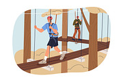 People climbing in rope park set, a Sport Illustration by Good Studio (Thumbnail 11 of 25)