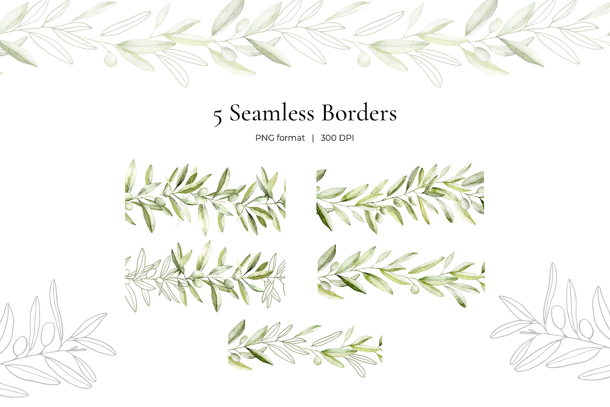 Olives – Watercolor & Line Art, a Decorative Illustration by Liliia Polos Illustration (Photo 8 of 12)