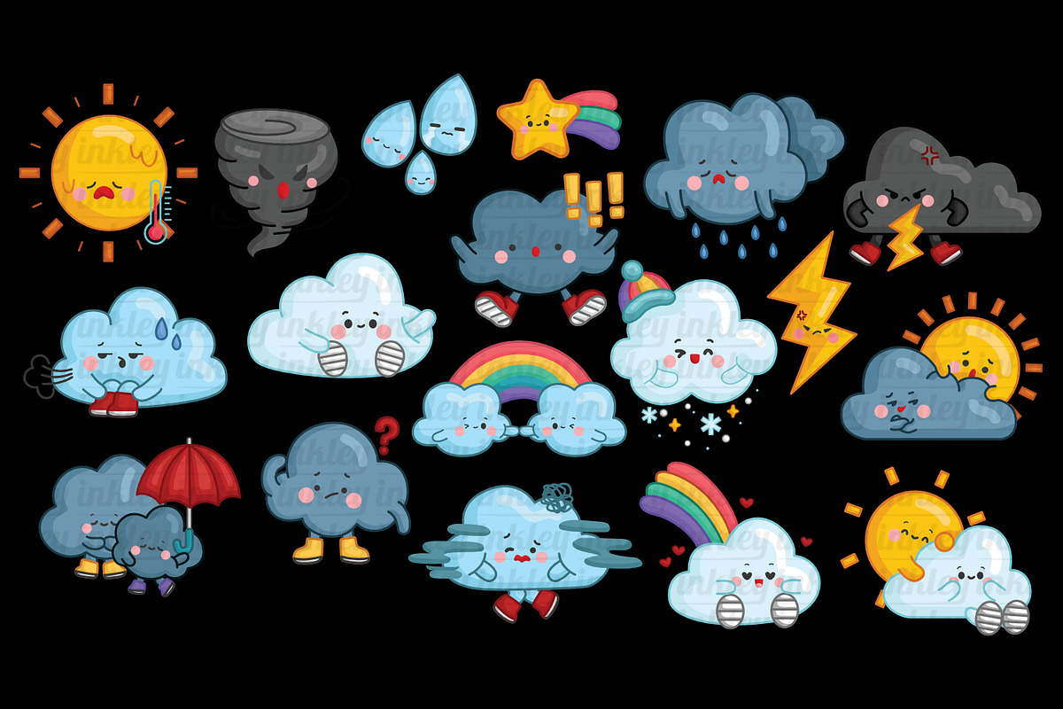 Weather Type Icon Clipart, an Object Illustration by Inkley Studio (Photo 3 of 3)