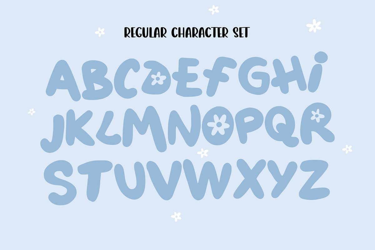 Bubble Flower- Handwritten font, a Handwritten Font by Waterystrokes (Photo 2 of 8)