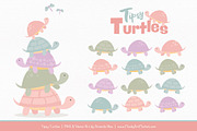 Grandmas Garden Turtle Stack Clipart, an Illustration by Amanda Ilkov (Thumbnail 1 of 4)