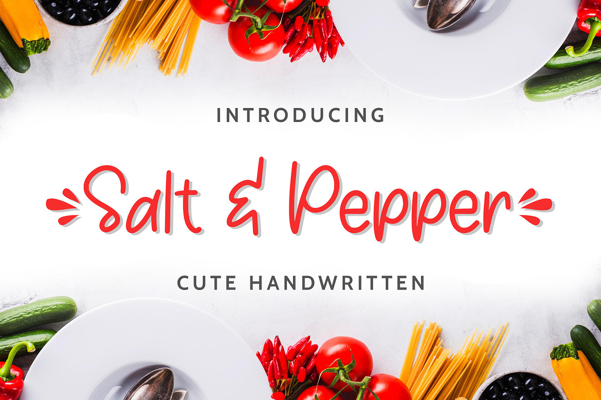 Salt & Pepper - Cute Handwritten, a Font by Almarkhatype (Photo 1 of 10)