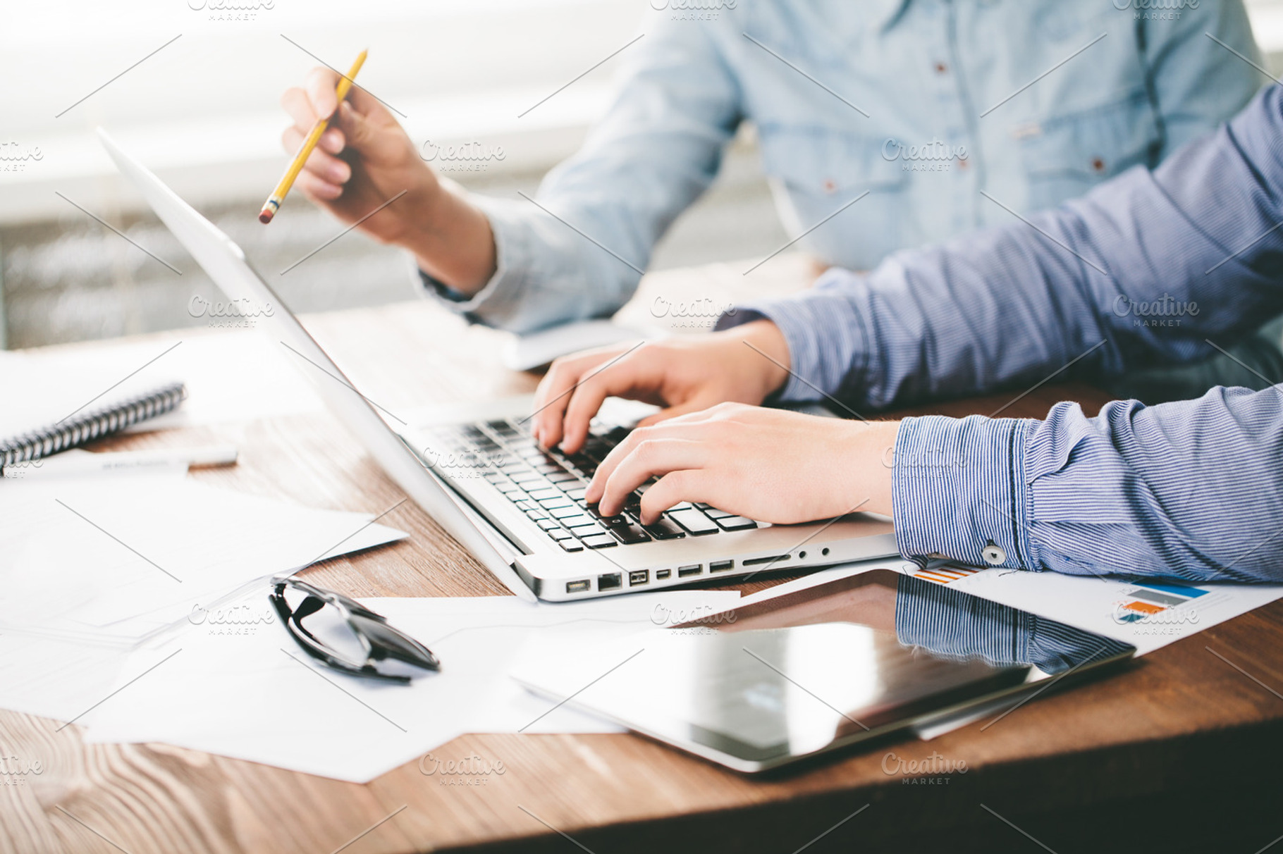 Office workspace business and laptop, a Business Photo by Arfis