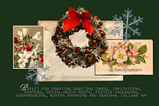 Merry Vintage Christmas Set, an Object Graphic by Anzhelika (Thumbnail 6 of 9)