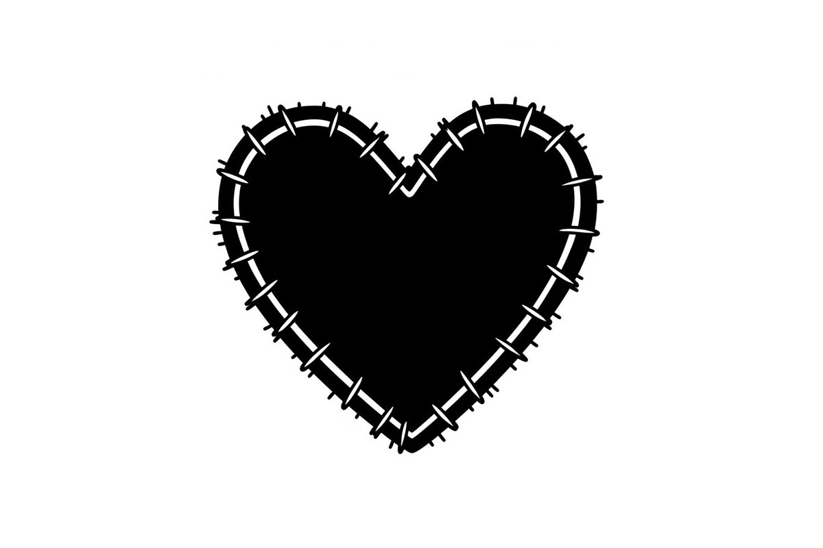Stitched Heart Silhouette Vector Bun, an Illustration by Designs_River (Photo 17 of 41)