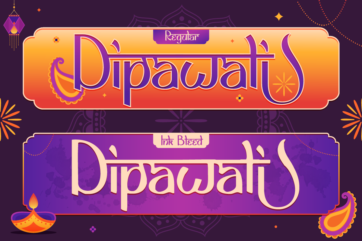 Bharvati - Diwali Display Font, a Sans Serif Font by Burntilldead (Photo 5 of 12)