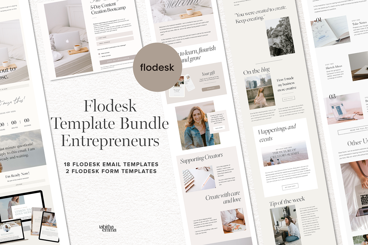 Flodesk Email Template Bundle, an Email Template by Tabitha Emma (Photo 1 of 10)