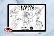 550 Japanese tattoo for procreate, a Brush Add-On by Arts For Peace (Thumbnail 8 of 9)