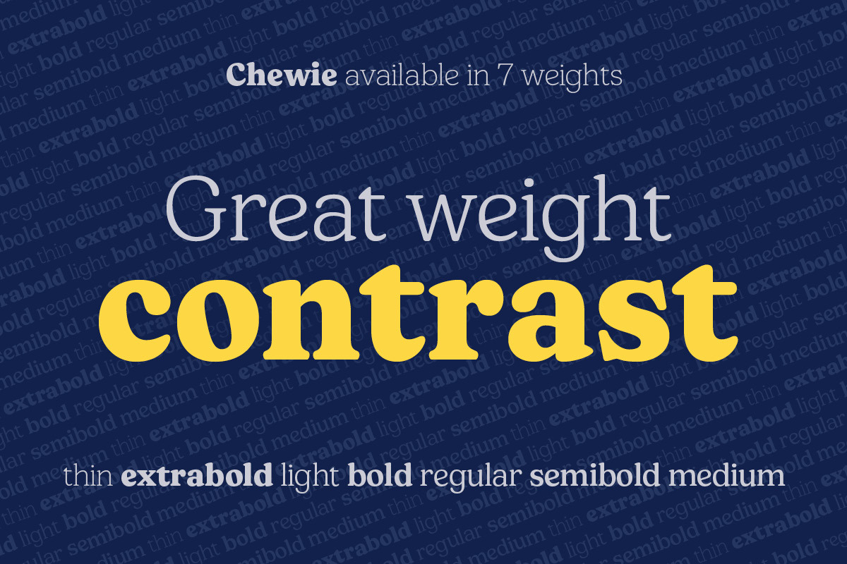 Chewie font family by FontPeople, a Serif Font by FontPeople (Photo 5 of 6)