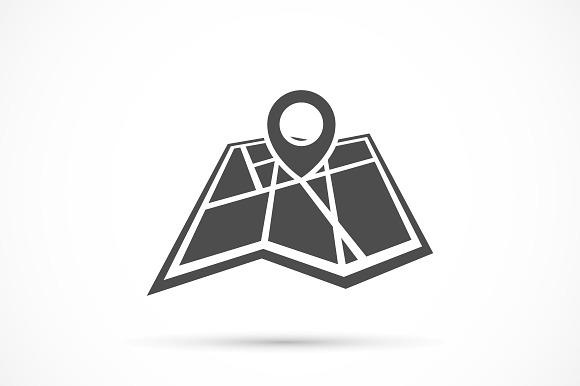 Folded Map With Point Icon