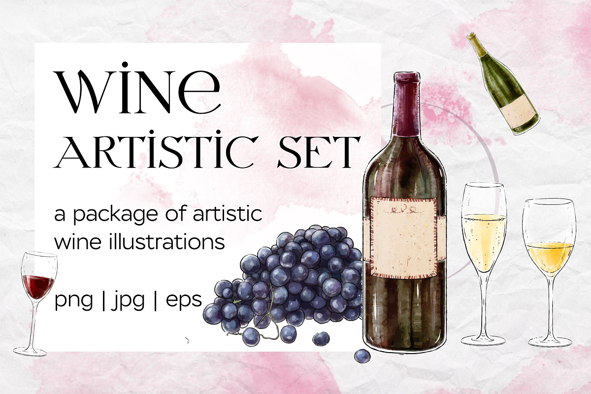 Wine artistic set, a Food Illustration by Schumacher Shop (Photo 1 of 8)