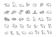 Line Animals Icons, an Animal Illustration by Tettygreen (Thumbnail 1 of 3)