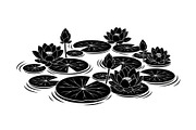 Lotus Pond Silhouette SVG Bundle, an Illustration by yasushie (Thumbnail 26 of 31)