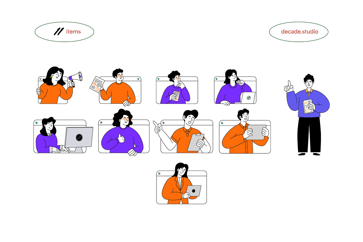 Business Marketing Flat Illustration, a Person Illustration by Decade Studio (Photo 2 of 2)