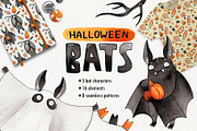 Halloween Bats set, a Decorative Illustration by Ekaterina Goncharova (Thumbnail 1 of 8)