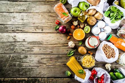 Zero waste shopping concept stock photo containing bag and mushrooms, a Food & Drink Photo by Rimma