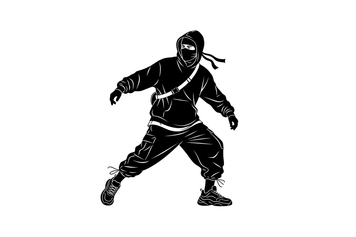 Hooded Street Ninja Silhouette, a Graphic by Gfx_Store (Photo 6 of 10)