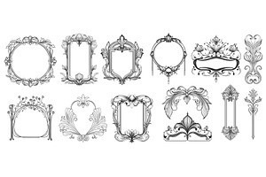 Art nouveau frames. Decorative hand, an Illustration by Stock-Smart-Start