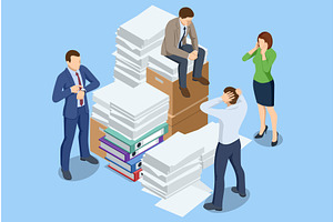 Overworked office employee sitting, a Finance Illustration by Golden Sikorka