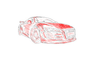 Chalk car design red